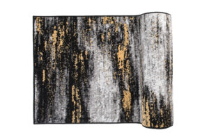 Tapis de Couloir Maya Gris Noir Jaune Abstrait