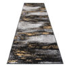 Tapis de Couloir Maya Gris Noir Jaune Abstrait