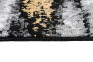 Tapis de Couloir Maya Gris Noir Jaune Abstrait