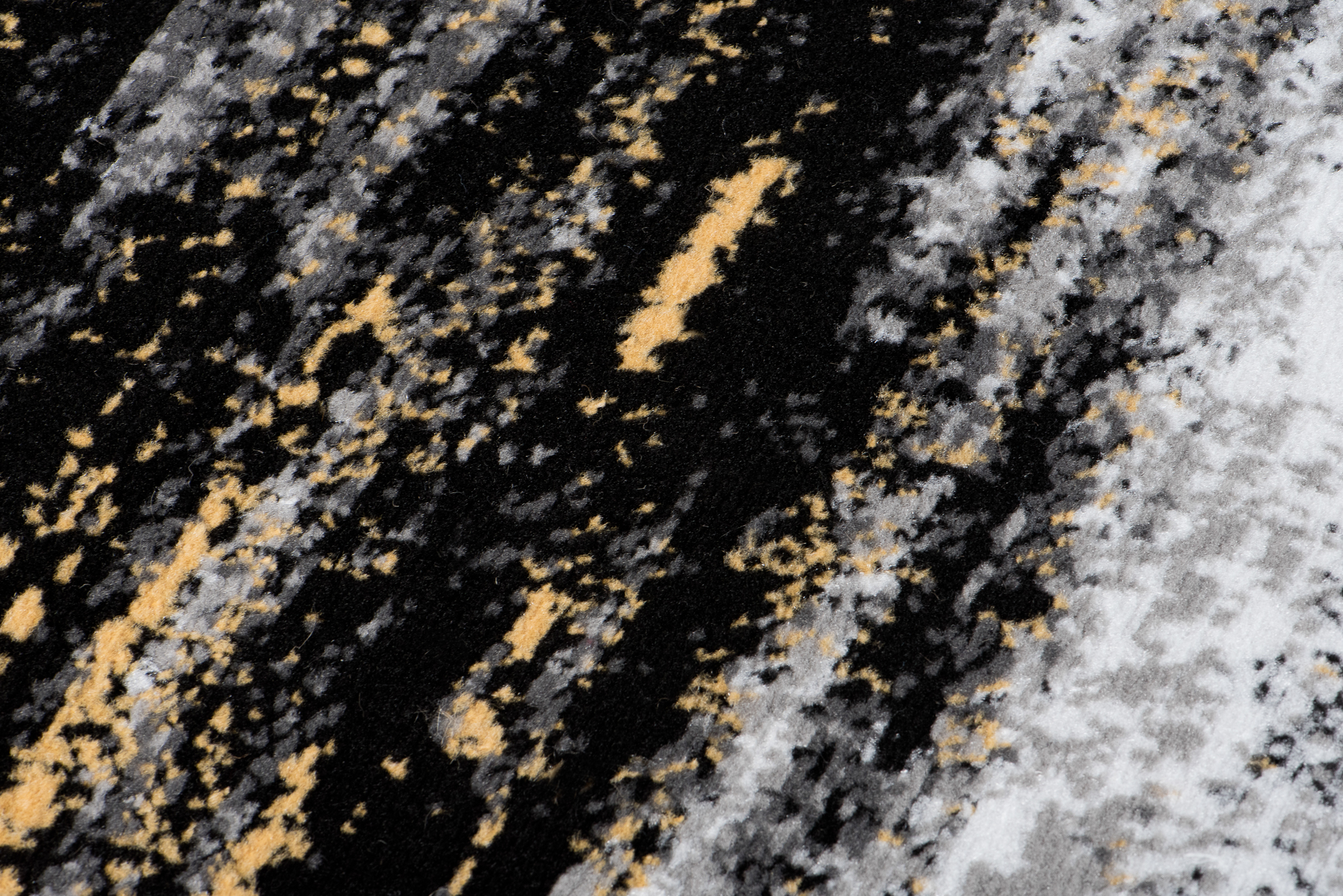 Tapis de Couloir Maya Gris Noir Jaune Abstrait