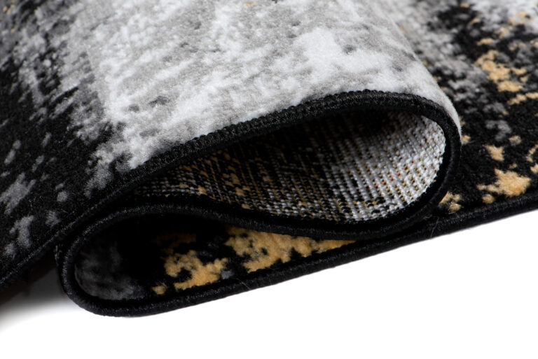 Tapis de Couloir Maya Gris Noir Jaune Abstrait