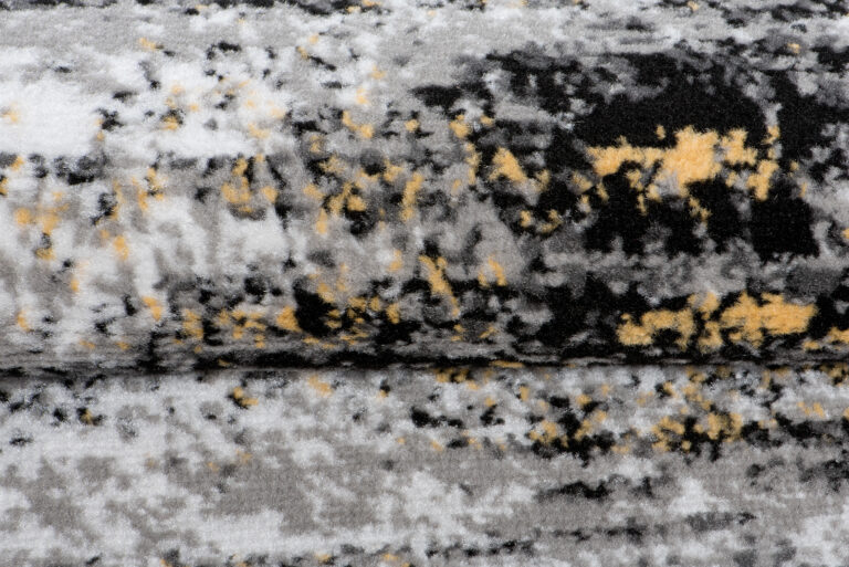 Tapis de Couloir Maya Gris Noir Jaune Abstrait