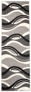 Tapis de couloir Dream Gris Foncé Crème Ondes