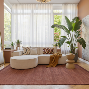 Tapis Laine Loni Brun Foncé