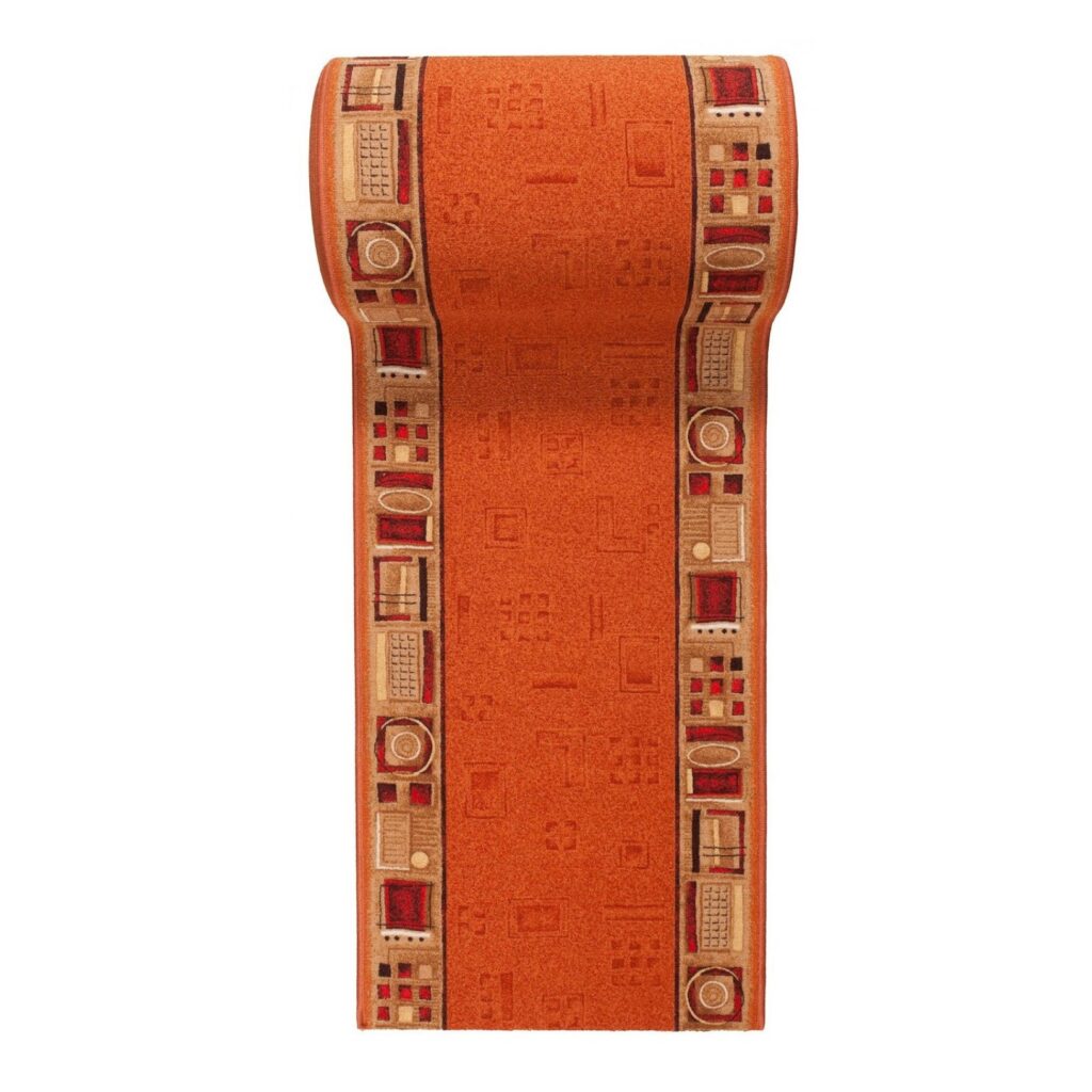 Tapis de couloir Antidérapant Orange Bordure