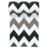 Tapis de Couloir Maya Gris Noir Géométrique en Zigzag