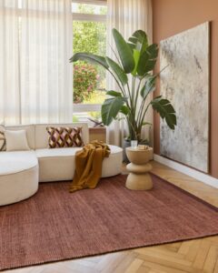 Tapis Laine Loni Brun Foncé