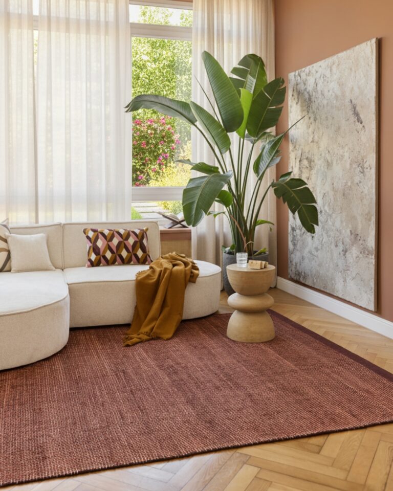 Tapis Laine Loni Brun Foncé