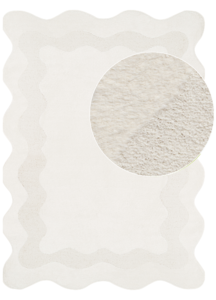 Tapis Terra Crème Vague Forme Irrégulière