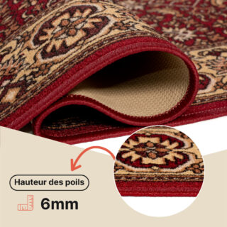 Tapis de couloir Antidérapant Rouge Oriental