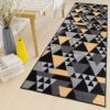 Tapis de Couloir Maya Gris Jaune Géométrique à Triangles