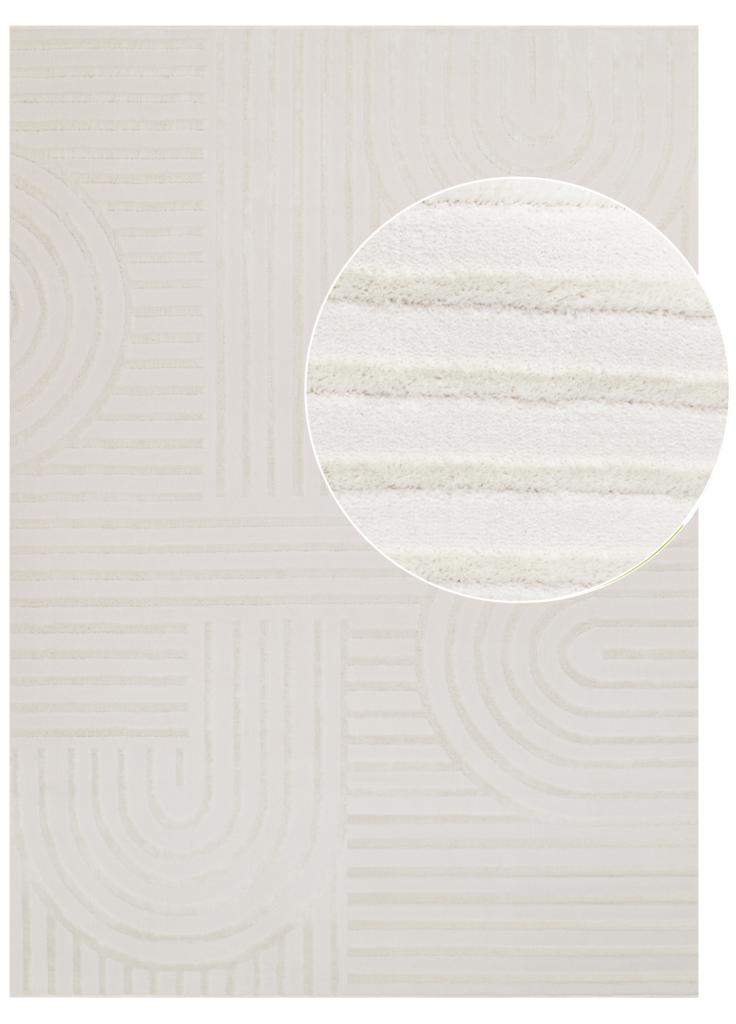 Tapis Hygge Blanc Cassé Géométrique