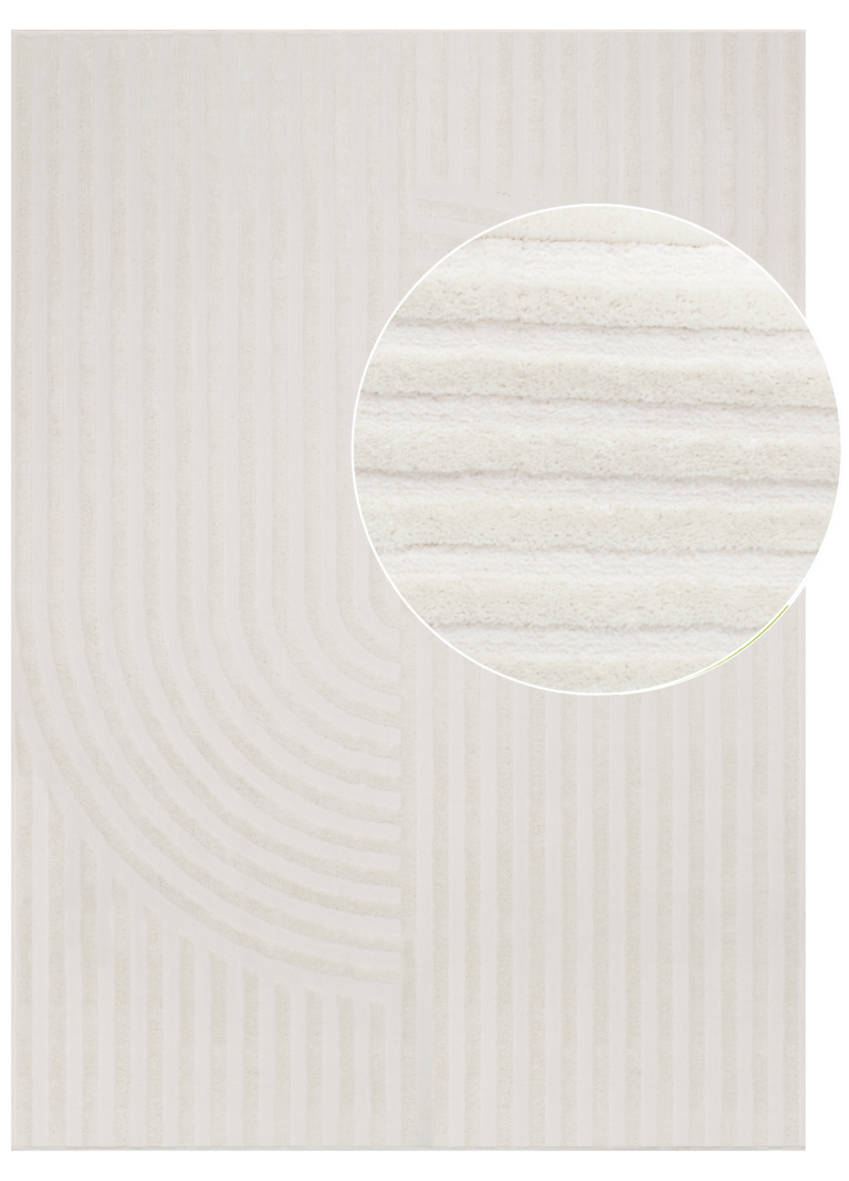 Tapis Hygge Blanc Cassé Lignes