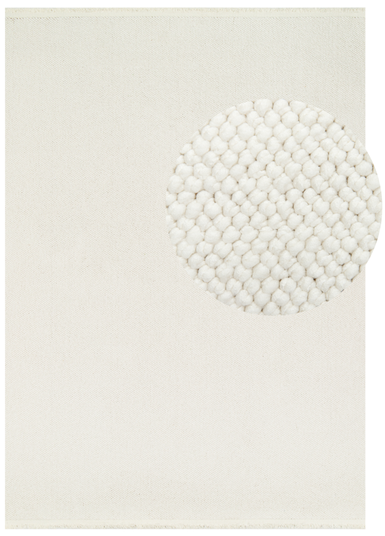 Tapis Laine Loni Blanc