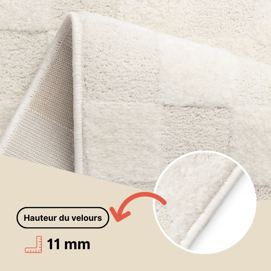 Tapis Terra Crème Vague Forme Irrégulière