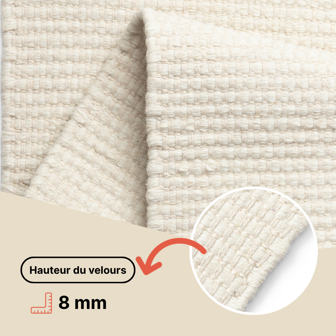 Tapis Laine Loni Blanc