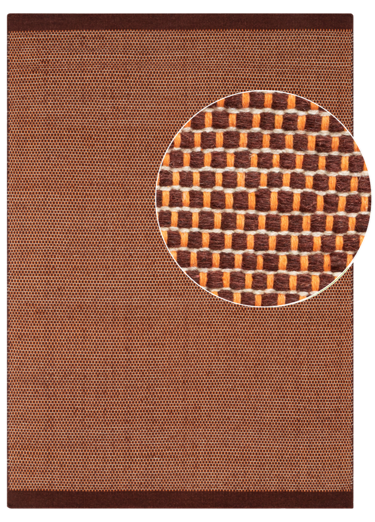 Tapis Laine Loni Brun Foncé