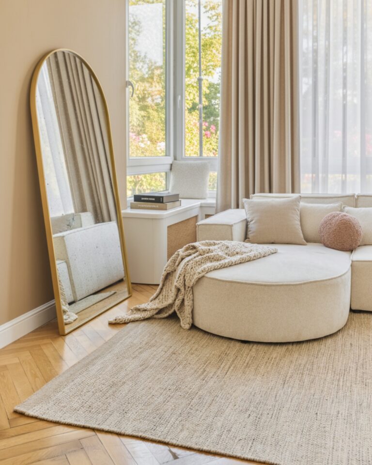 Tapis Laine Loni Brun Clair