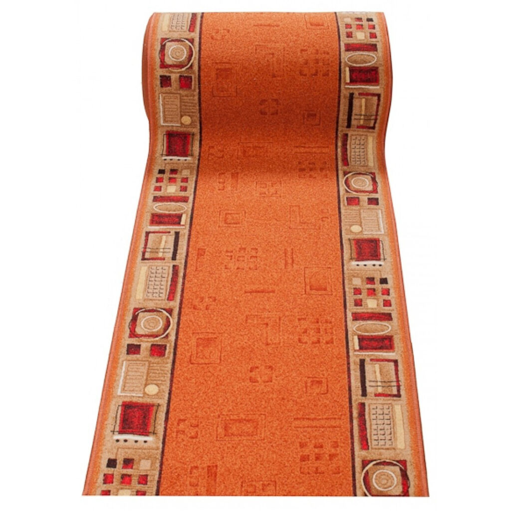 Tapis de couloir Antidérapant Orange Bordure