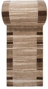 Tapis de couloir Sari Beige Marron Cadre