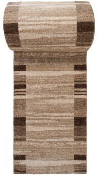 Tapis de couloir Sari Beige Marron Cadre