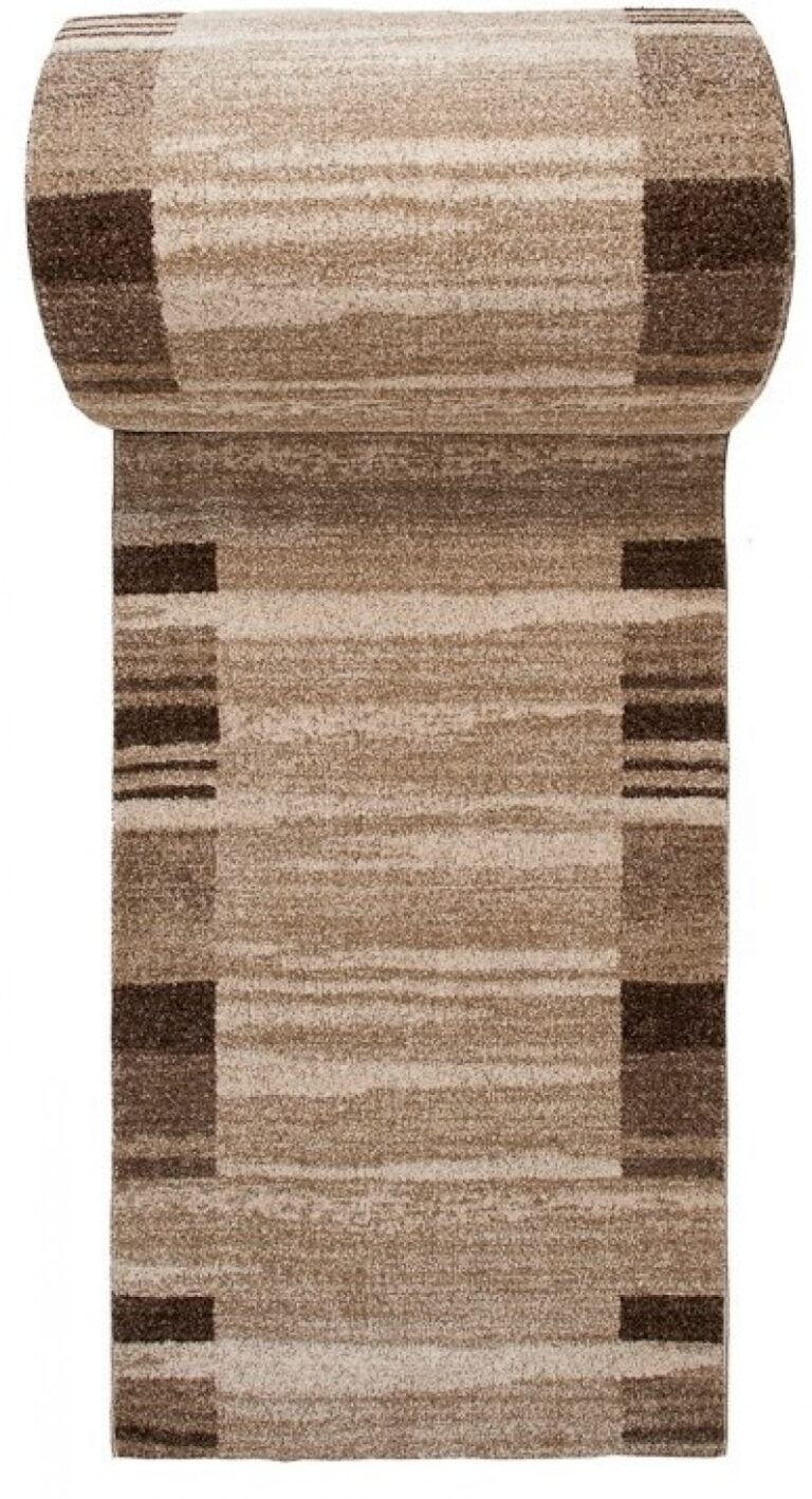 Tapis de couloir Sari Beige Marron Cadre