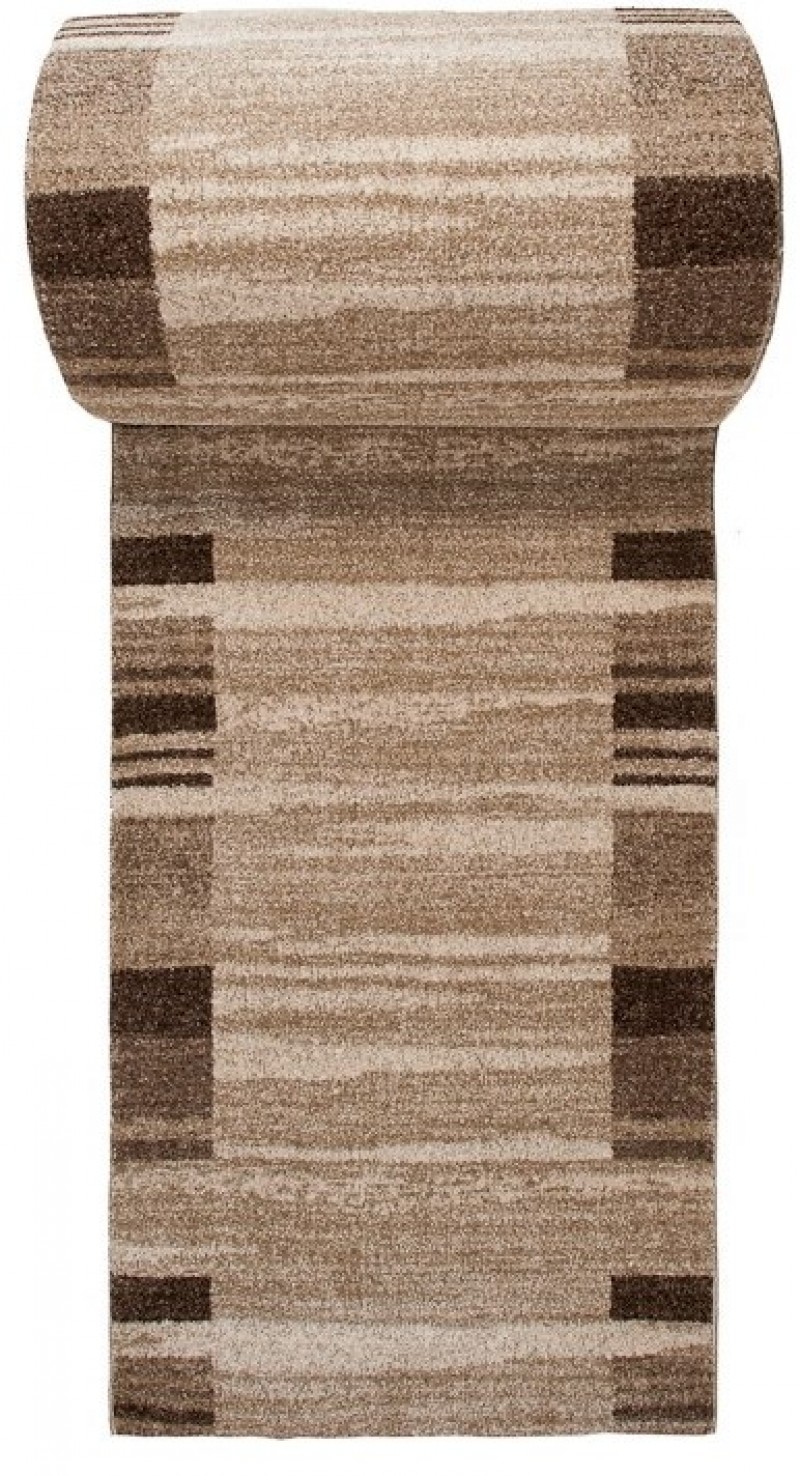 Tapis de couloir Sari Beige Marron Cadre