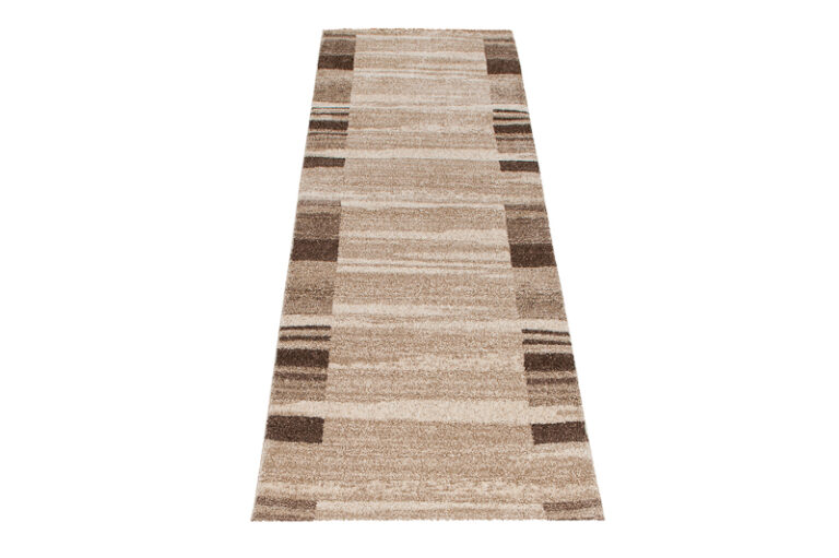 Tapis de couloir Sari Beige Marron Cadre