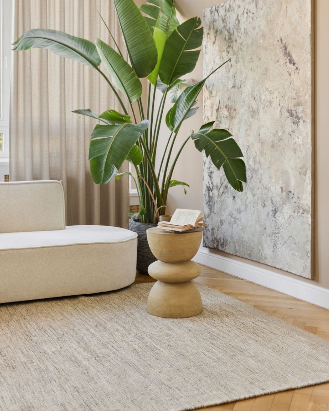 Tapis Laine Loni Brun Clair