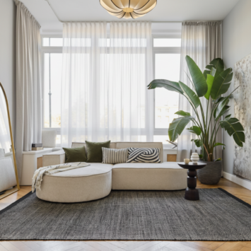 Tapis Laine Loni Noir