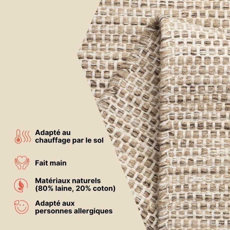 Tapis Laine Loni Beige