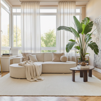 Tapis Laine Loni Blanc