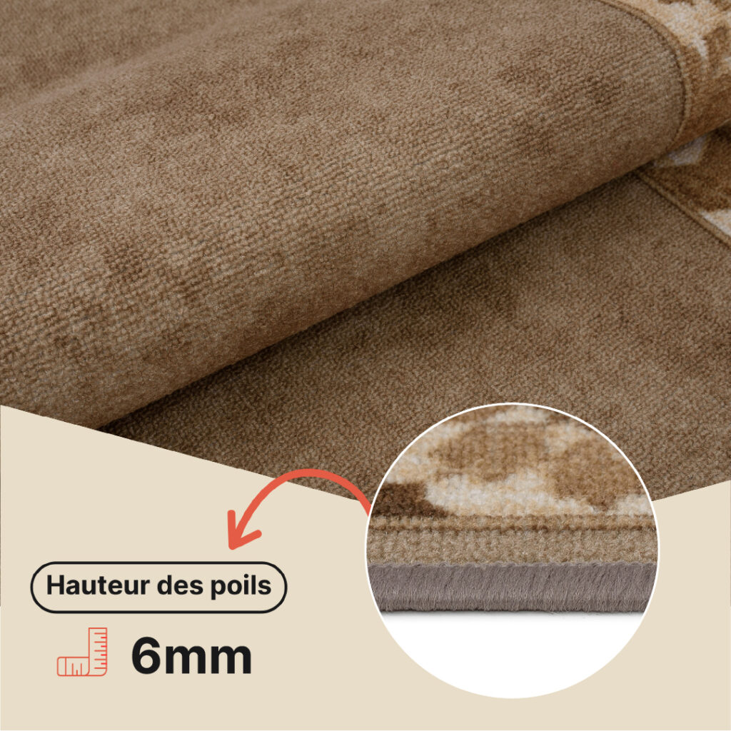 Tapis de couloir Antidérapant Beige Mosaïque