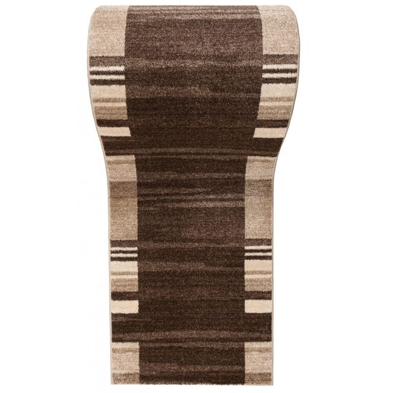 Tapis de couloir Sari Marron Beige Cadre
