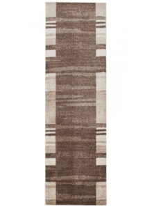Tapis de couloir Sari Marron Beige Cadre
