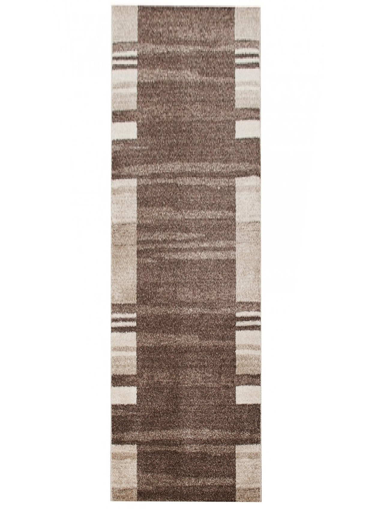 Tapis de couloir Sari Marron Beige Cadre