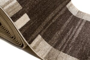 Tapis de couloir Sari Marron Beige Cadre