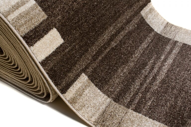 Tapis de couloir Sari Marron Beige Cadre
