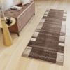 Tapis de couloir Sari Marron Beige Cadre