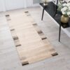 Tapis de couloir Sari Crème Beige Cadre