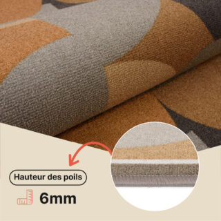 Tapis de couloir Antidérapant Marron Gris Demi-cercles