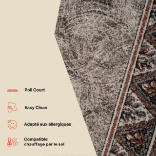 Tapis de couloir Antidérapant Gris Colombin Triangles