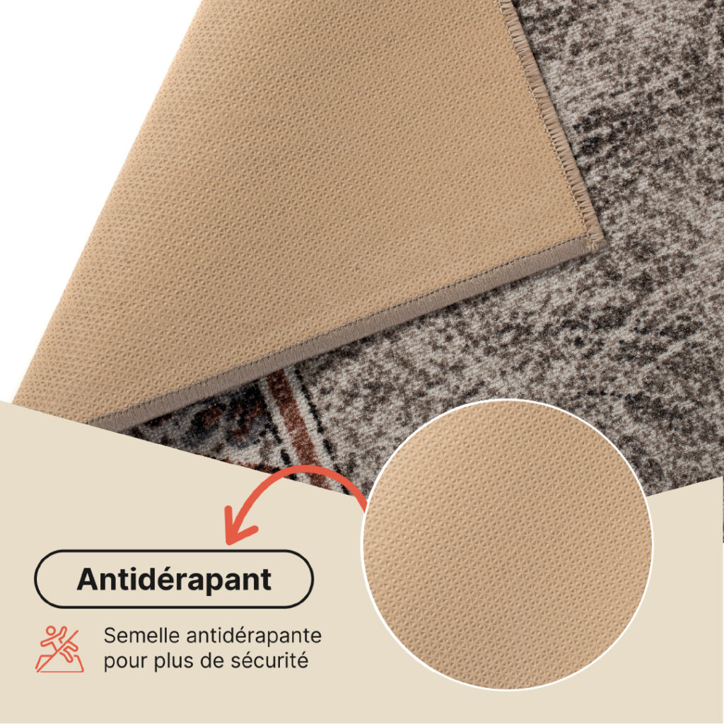 Tapis de couloir Antidérapant Gris Colombin Triangles