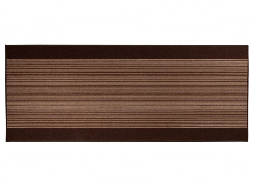 Tapis de couloir Antidérapant Marron Rayures
