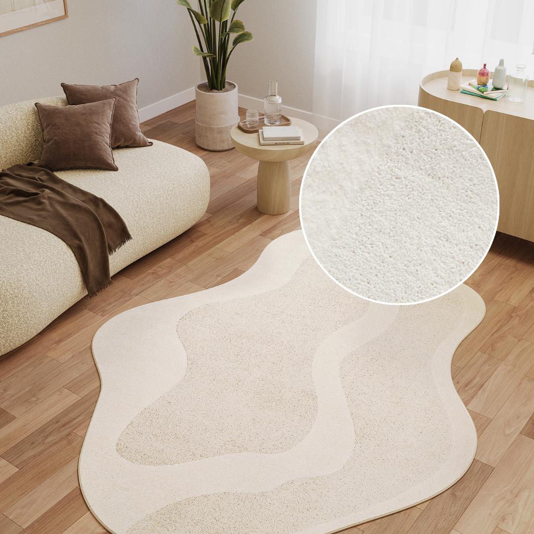 Tapis Terra Crème Forme Irrégulière