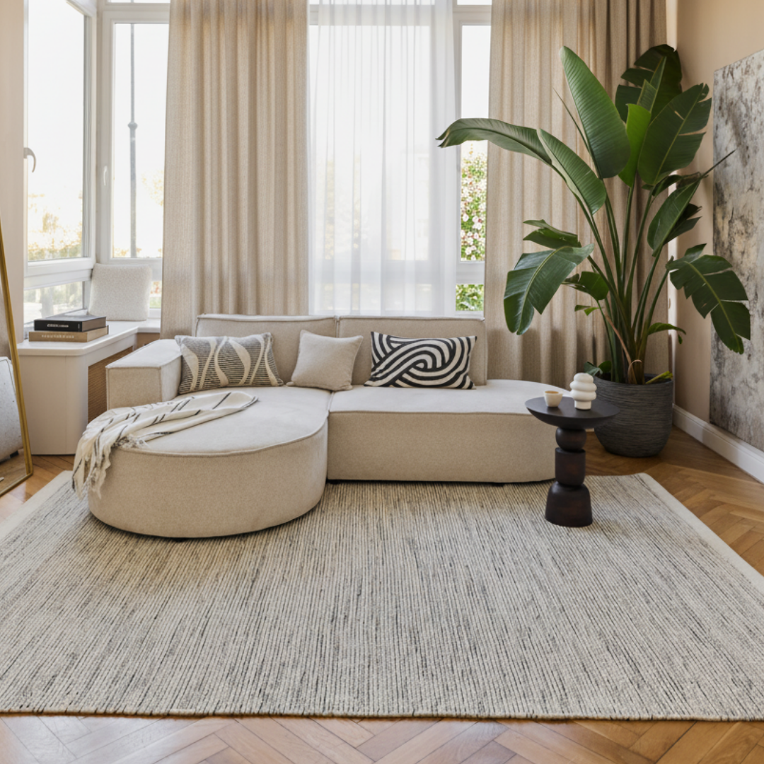Tapis Laine Loni Beige