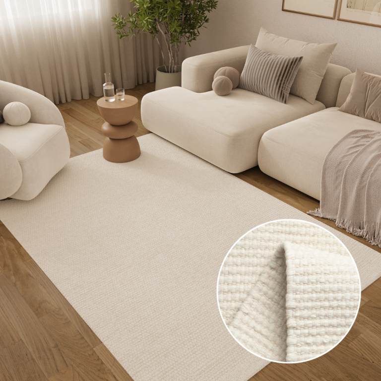 Tapis Laine Loni Blanc