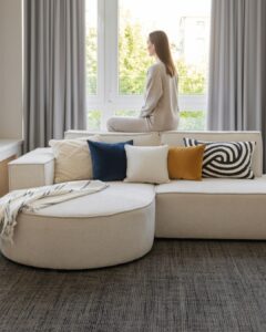 Tapis Laine Loni Noir