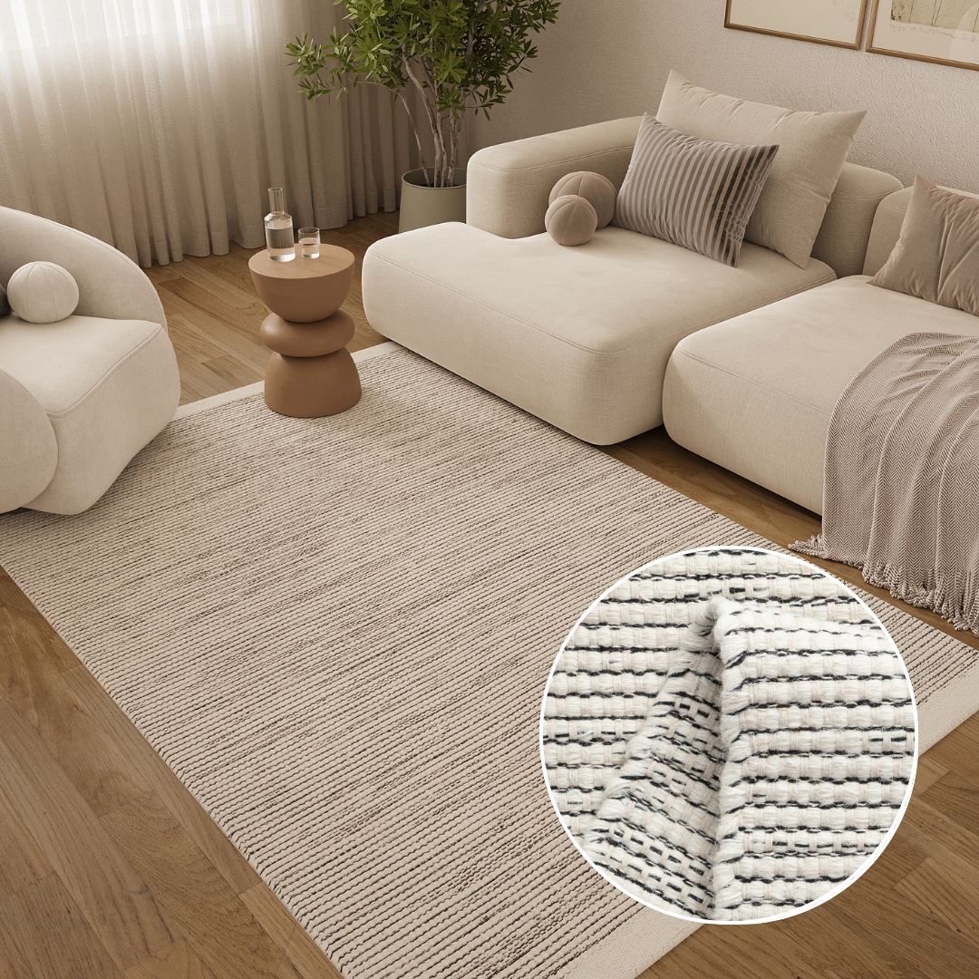 Tapis Laine Loni Beige
