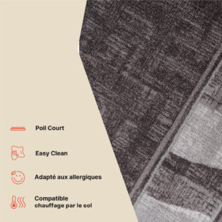 Tapis de couloir Antidérapant Marron Gris